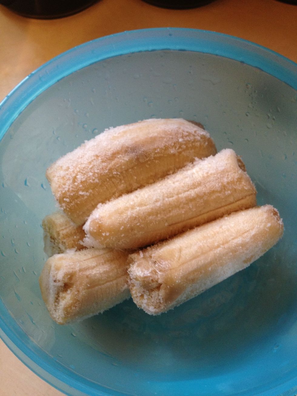 I use my frozen bananas instead of the unpeeled bananas. I buy bags of ripe and ready bananas for a reduced price and freeze them for anything from smoothies to pancakes.