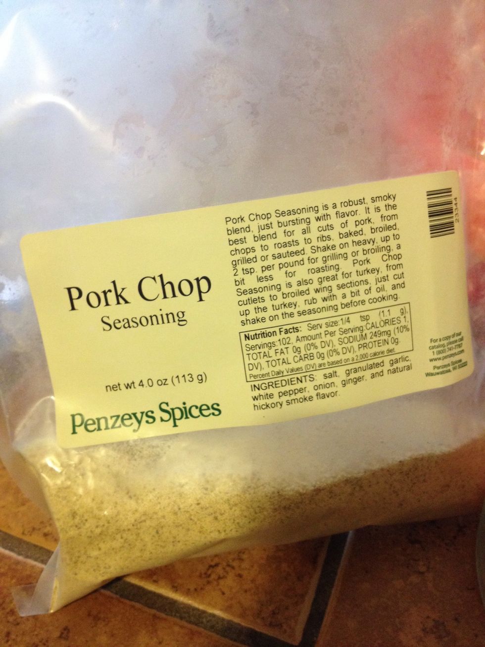 I use Penzeys Pork Chop Seasoning. You can use your favorite seasoned salt mix.