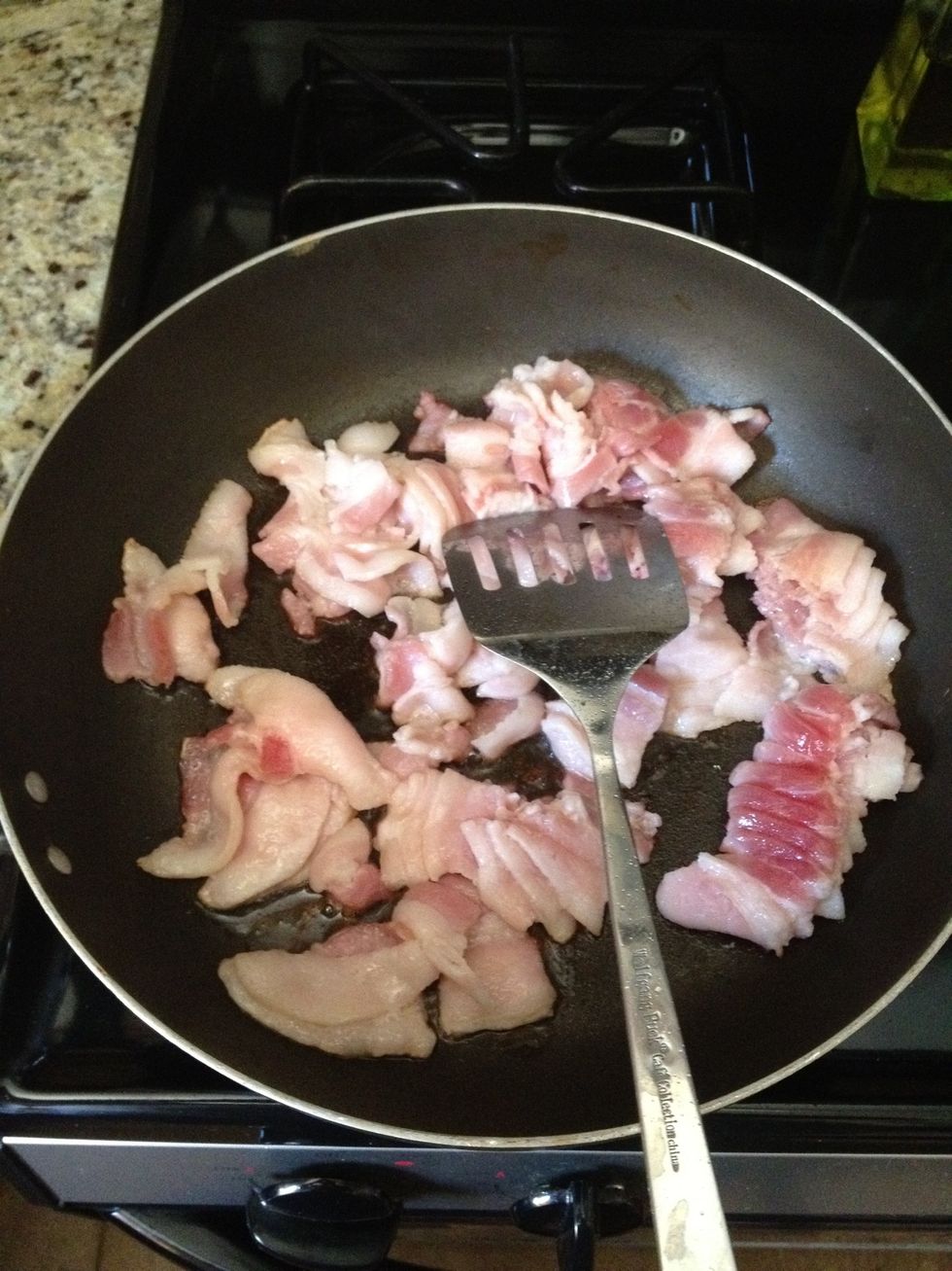 I use real bacon but you can use bacon bits if you would like.