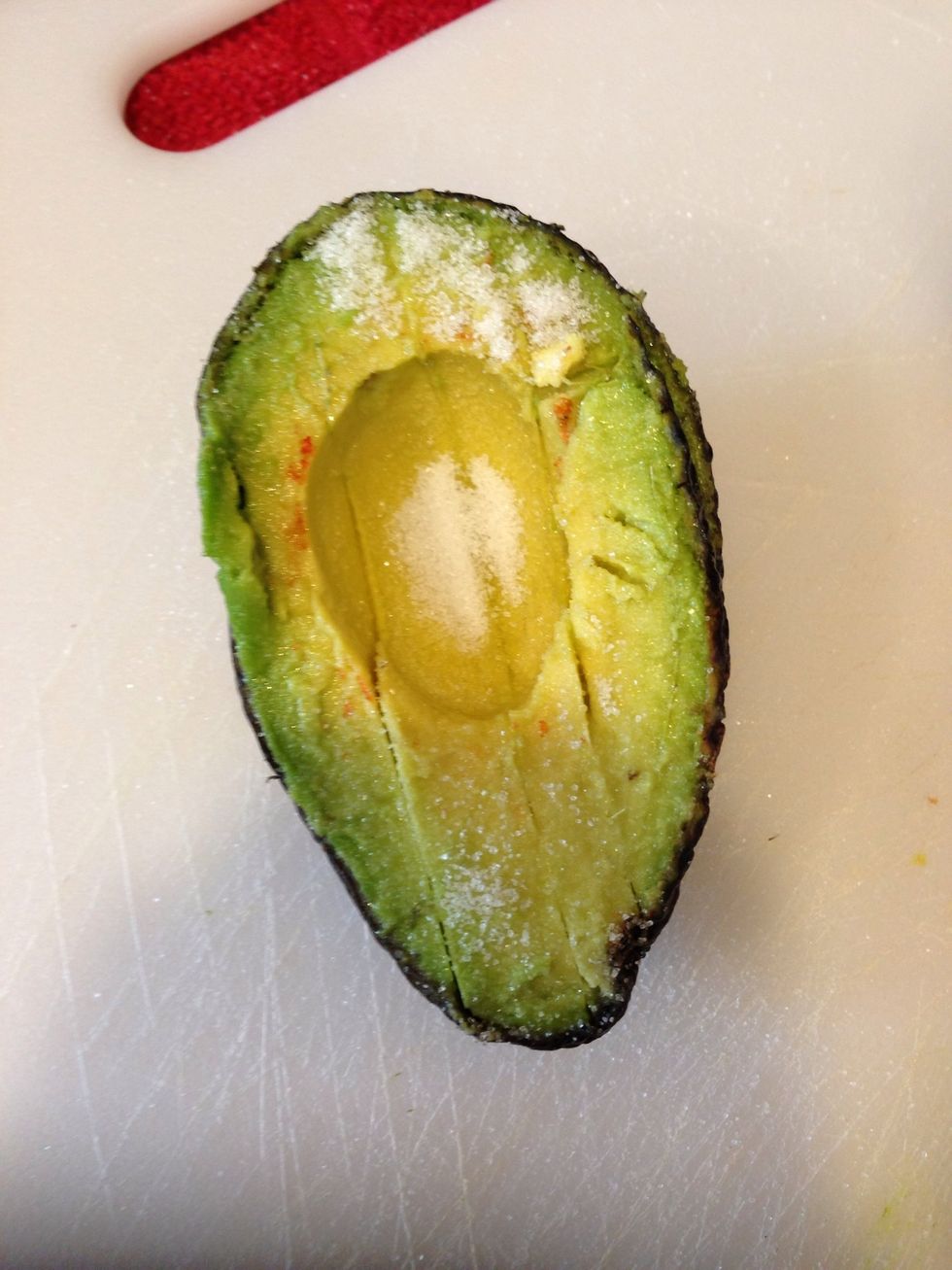 I use the other half as a treat. Put sugar on it and it's delicious! I know a lot of people use salt, but I think it tastes better with sugar.