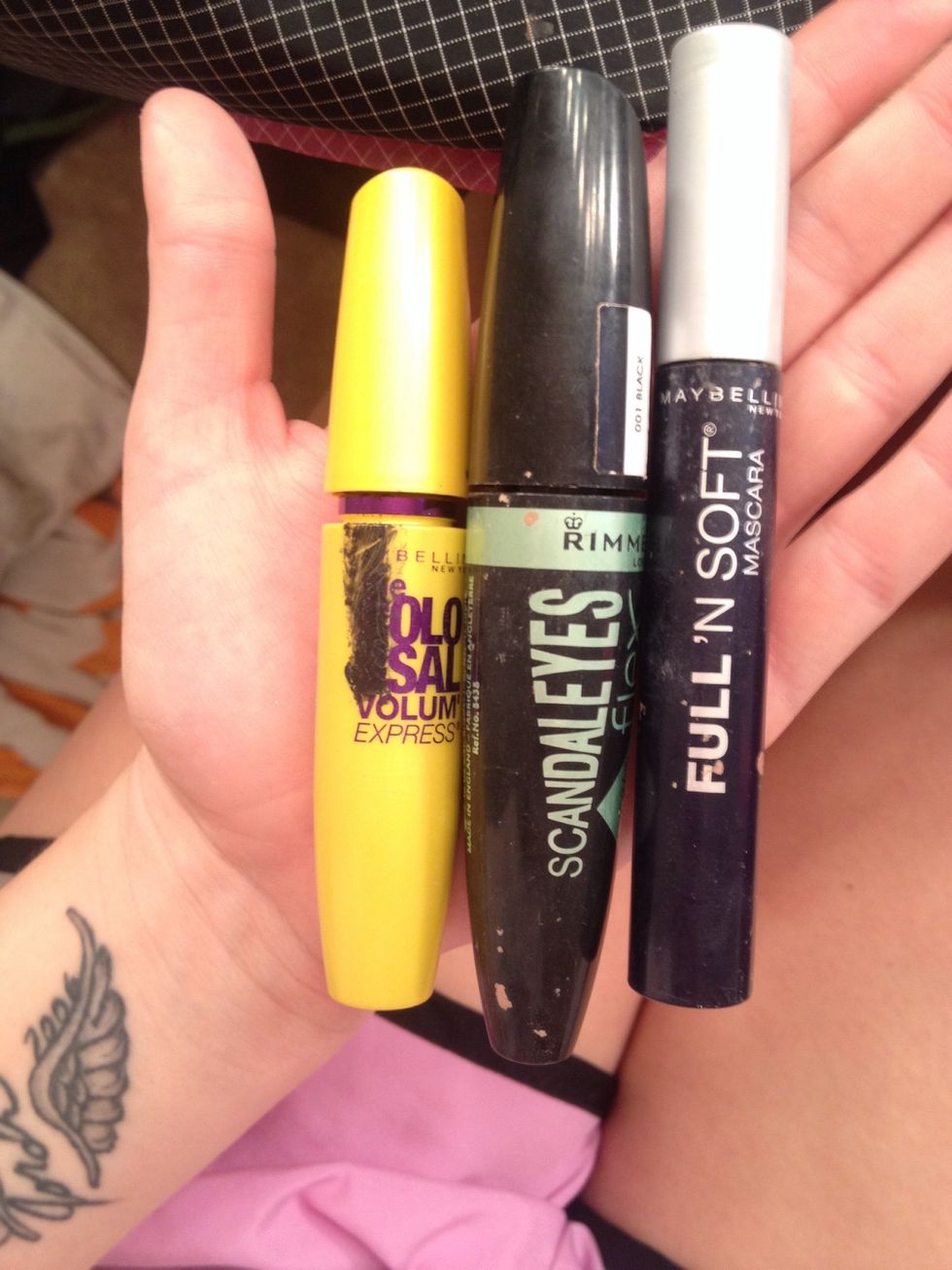 I use these 3 mascaras in order from left to right