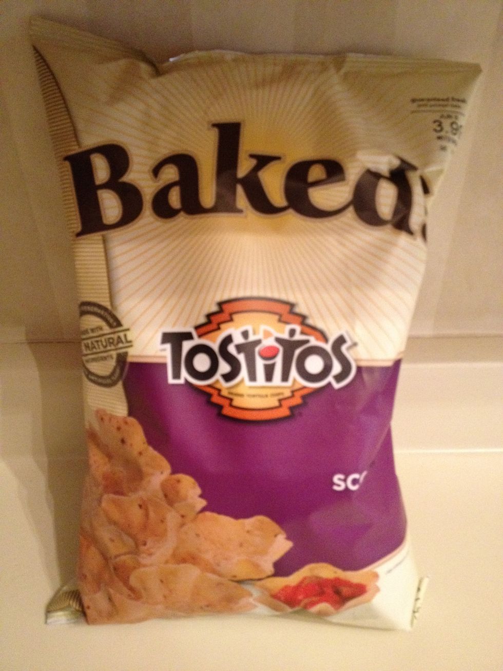 I use these Baked Tostitos Scoops for my dip!