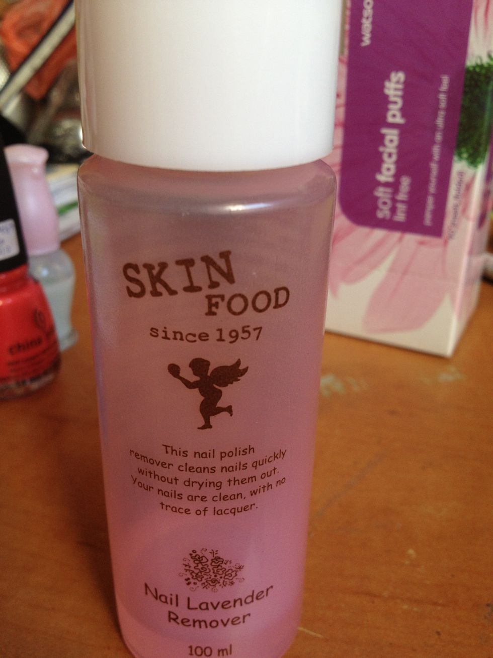 I use this Lavender scented remover from Skinfood. It cost somewhere around SGD$7.90.
