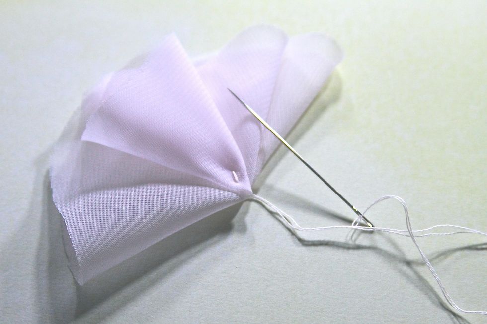 I used 4 circles per layer on the flower I made. But you can use as many as you want, depending on how you thick you want your flowers.