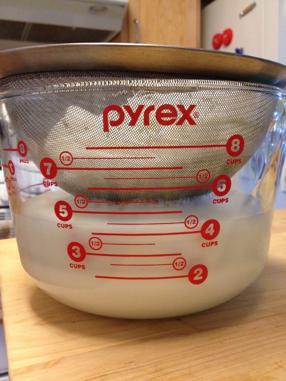 I used 4 cups of water but you can see that I made nearly 4.5 cups of almond milk. Nice!