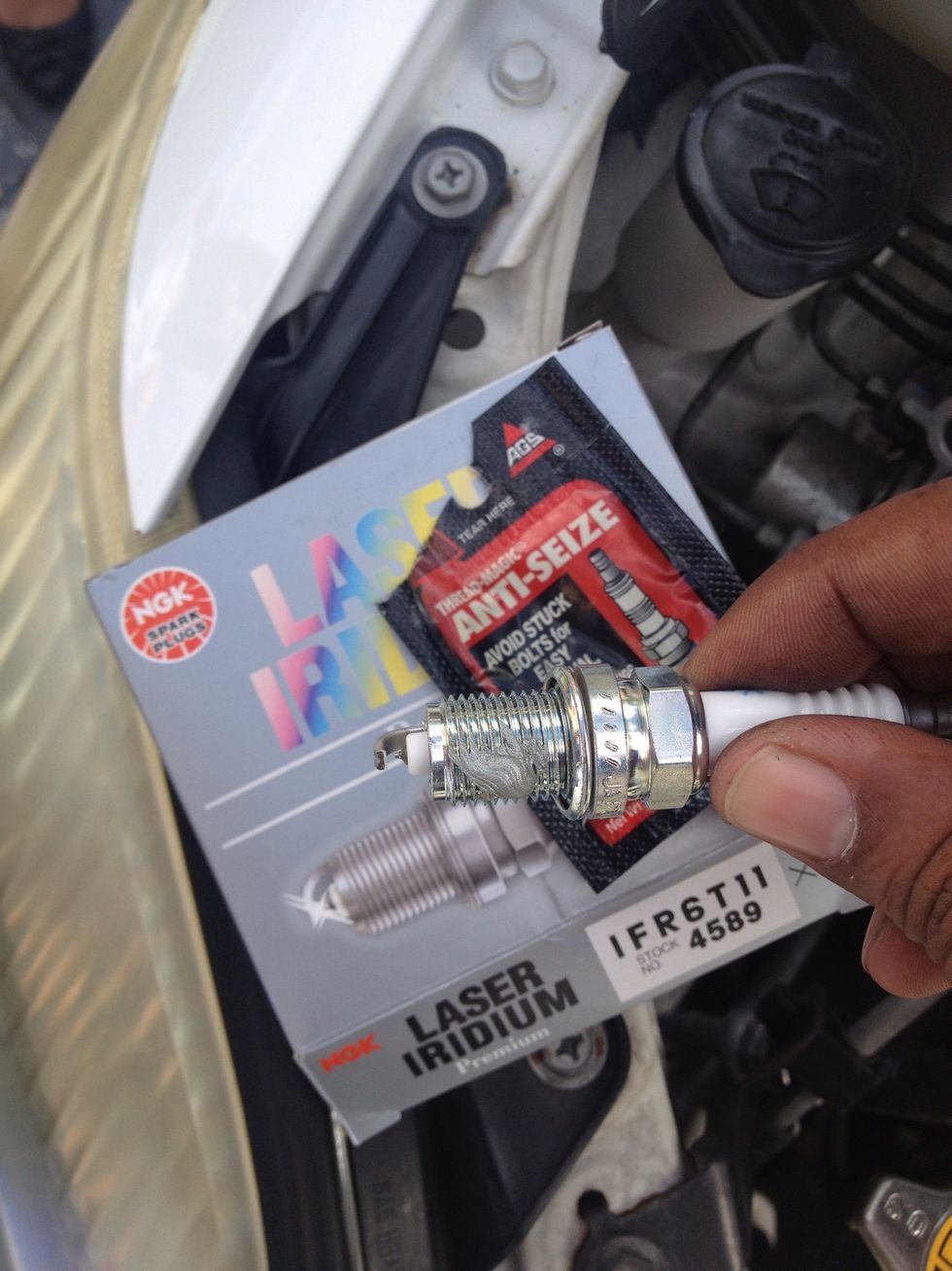 I used a dab of anti seize then pop the new ones in.  Repeat for all of them then put it back together. From start to finish took  no more than 10 min