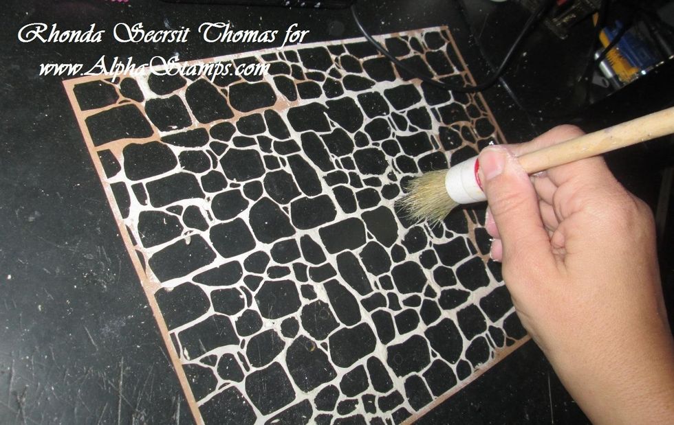 I used a dry brush to gently remove any remaining Paperclay off of my stencil. Quick, how many times did I "say" Paperclay during this tutorial?