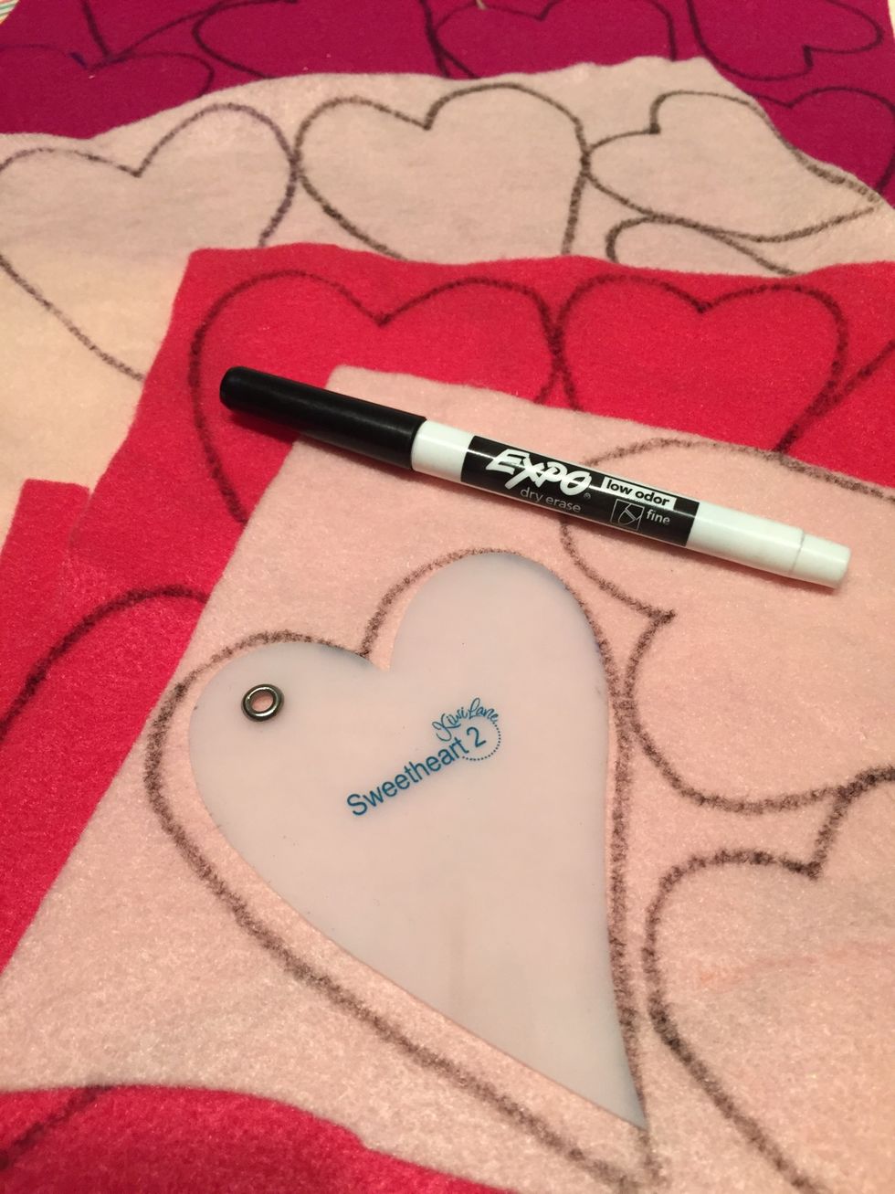 I used a dry eraser marker so that it I can wipe it off my templates.