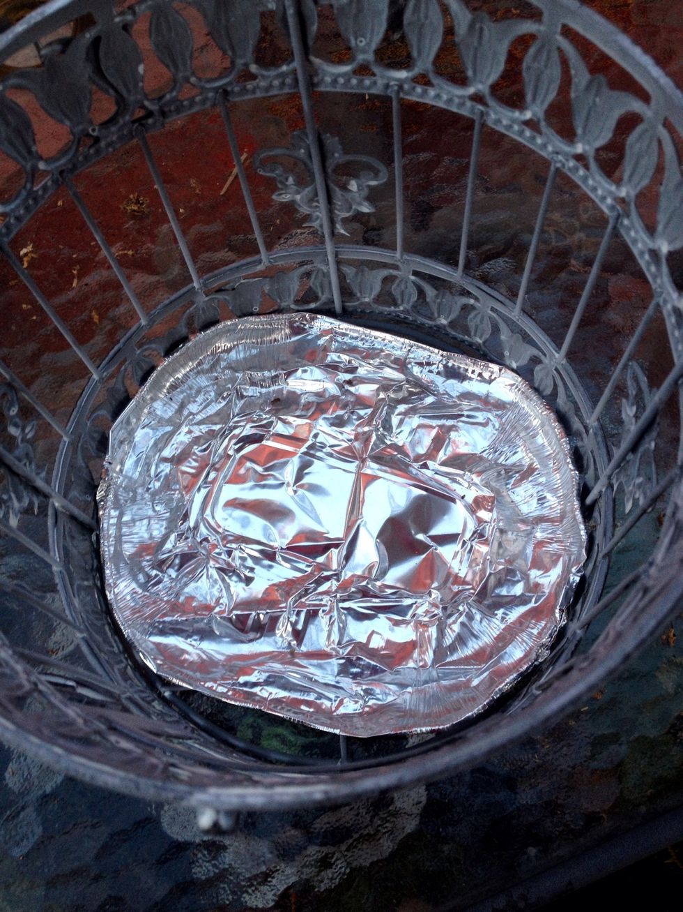 I used a flattened metal tray for the bottom so that water will not run out too quickly.