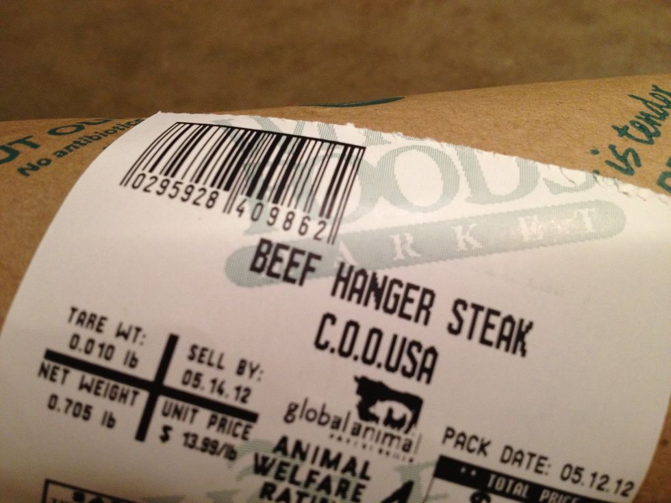 I used a good quality hanger steak for this recipe. You could also use flank steak. Both are very flavorful, with a great chew-y texture.