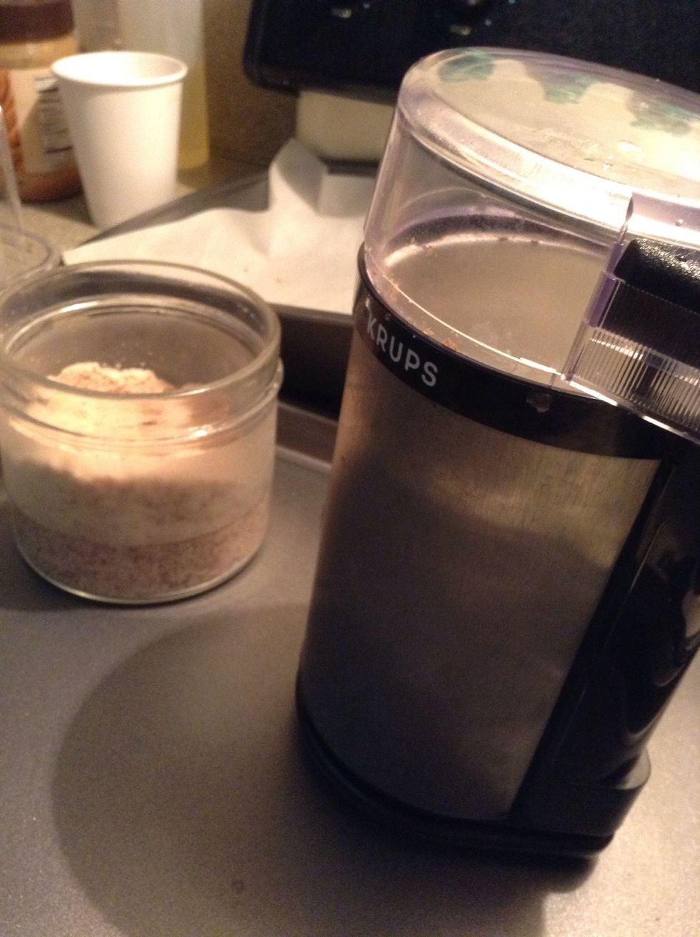 I used a Krups coffee grinder to crush the almonds.