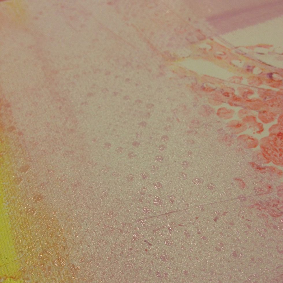 I used a paper towel to make this impression into the Orchid Bouquet Velvet.