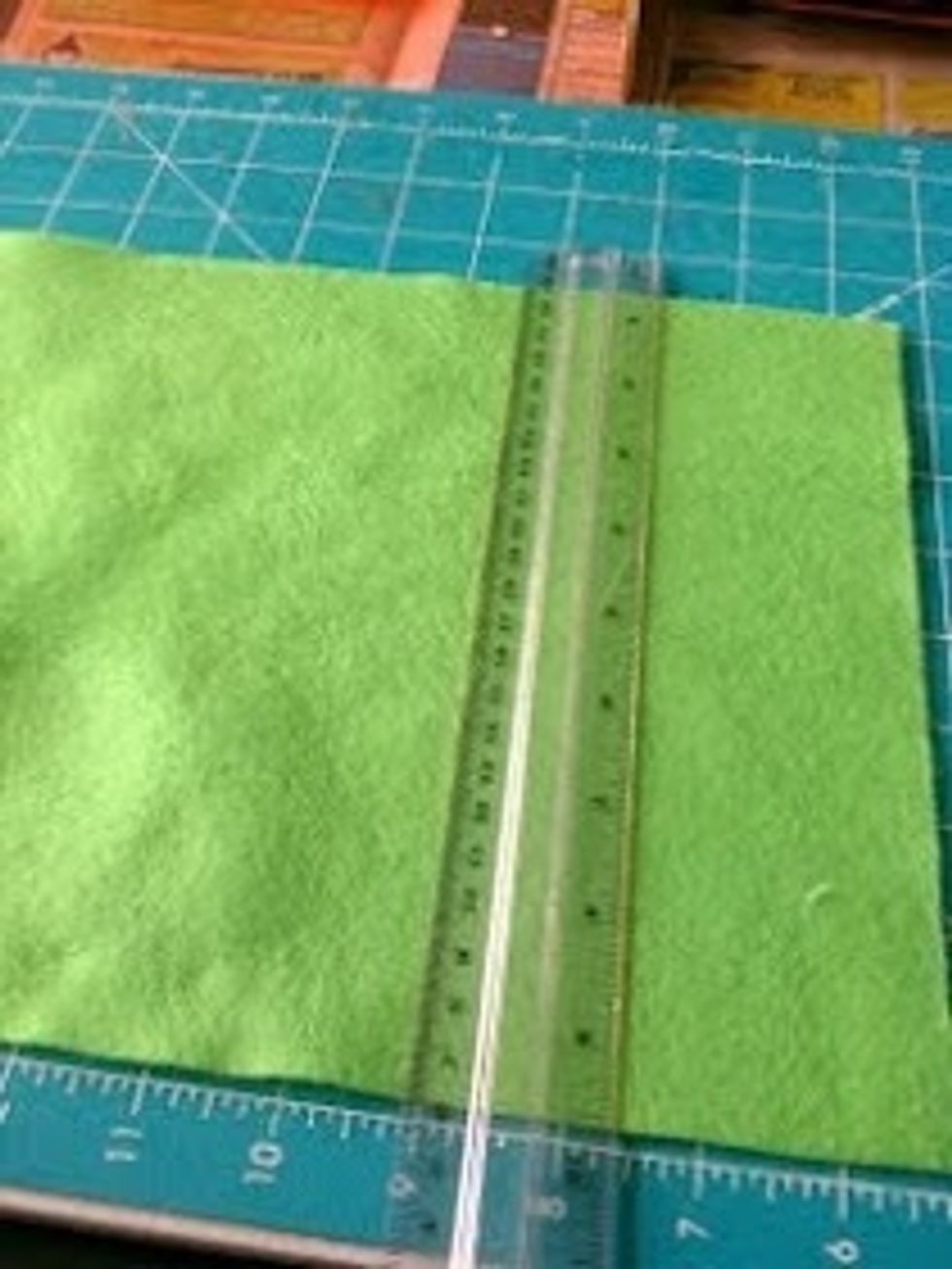 I used a piece of 8x11 piece of felt that cost me .25