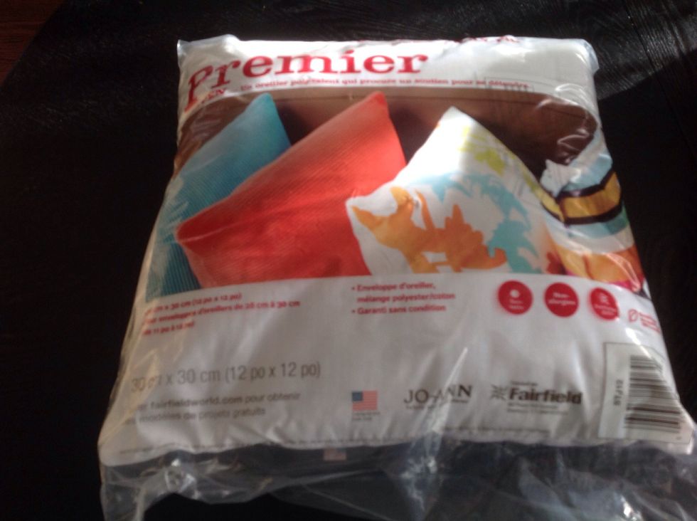 I used a pillow sized 12 x 12 so I cut my square 12 x 12 for a snug fit.