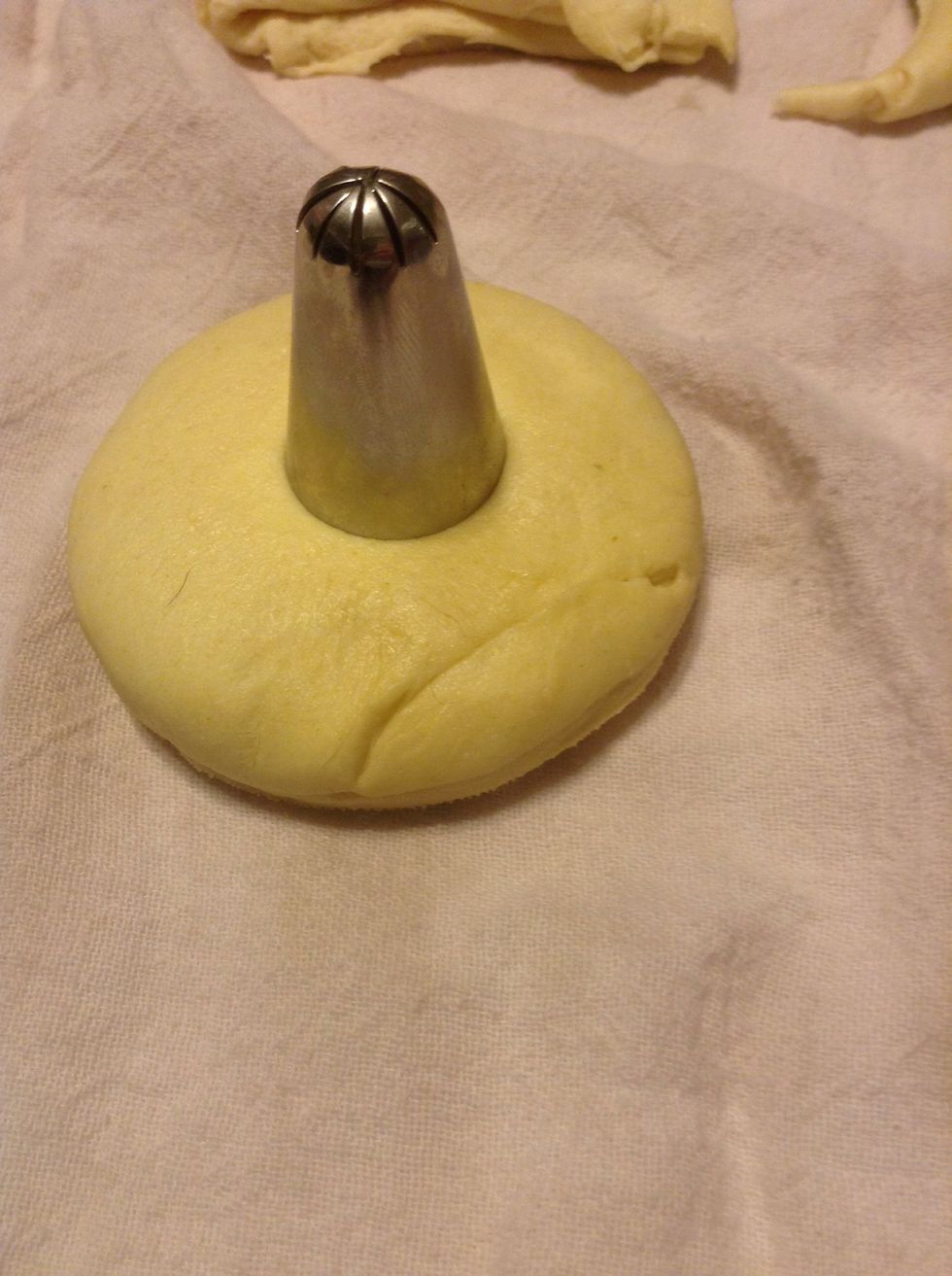 ...I used a pipping tip to cut the center out...