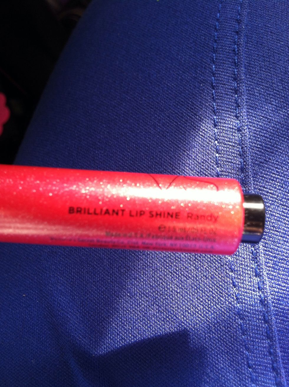 I used a red lip shine gloss by Victoria Secret called Randy instead of my red lipstick to cut down on products and steps.