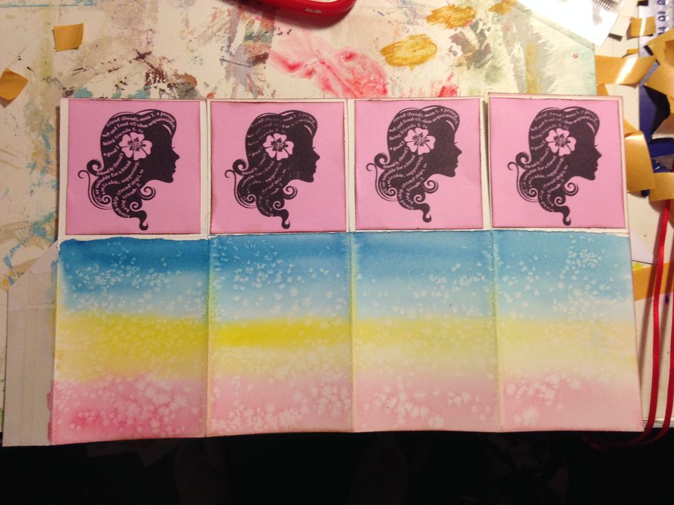 I used a stamp on the piece of scrapbook paper by Dovecraft