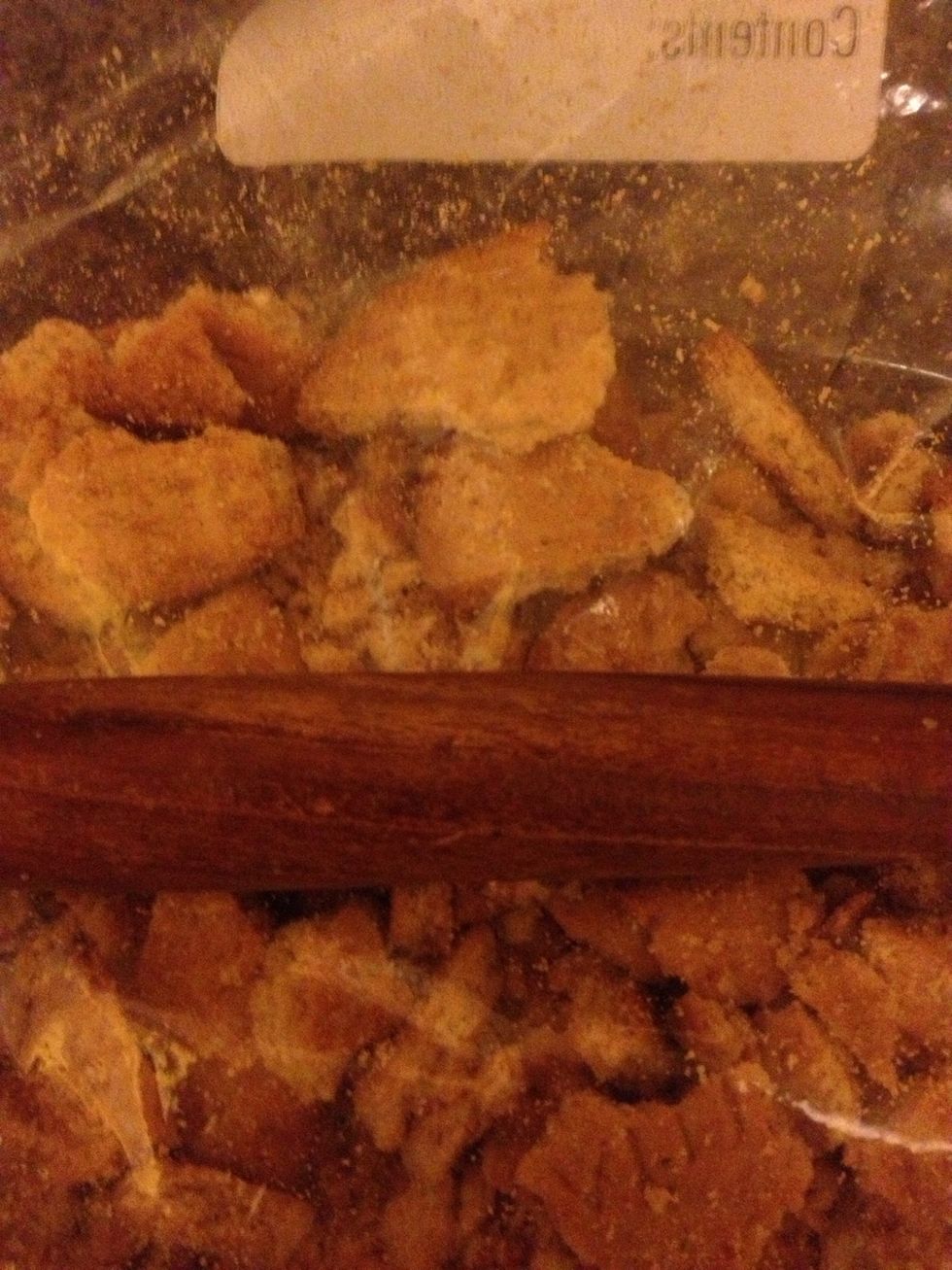 I used about 12 but it really depends on the size of the tray - I crushed them using a rolling pin in a zip lock bag