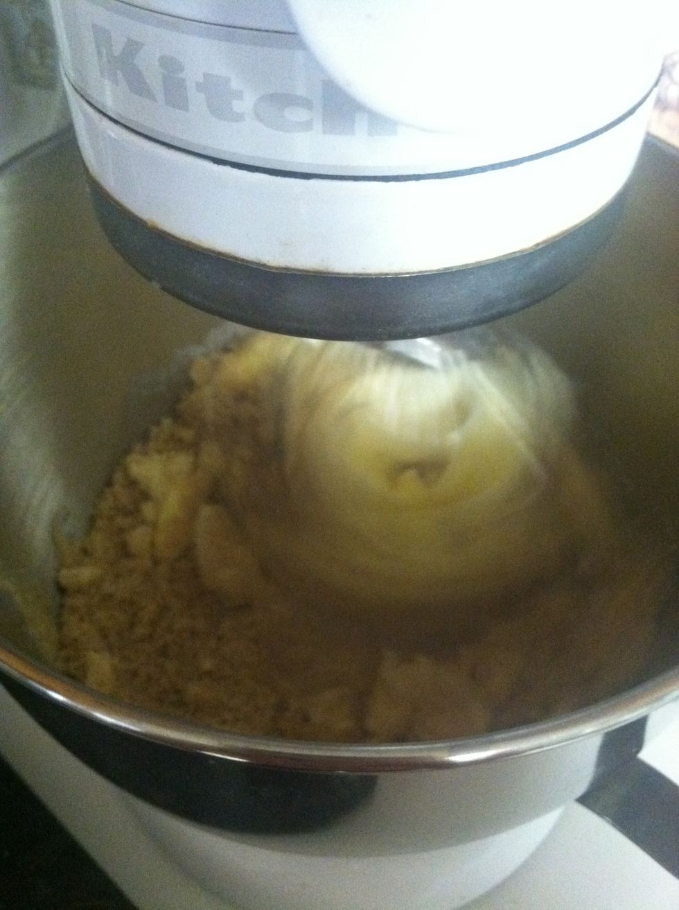 I used an electric mixer. Mix until smooth.