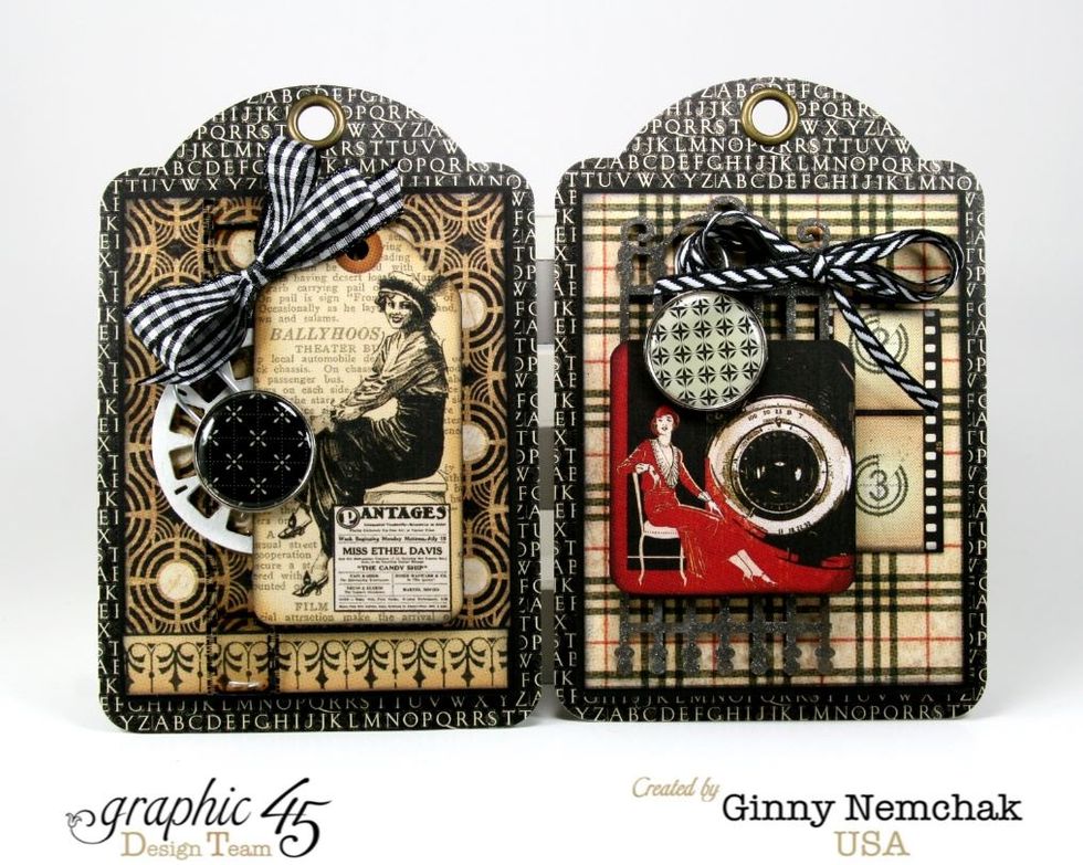 I used bows and clips on each tag....but change the patterns to give a unique but coordinated look.