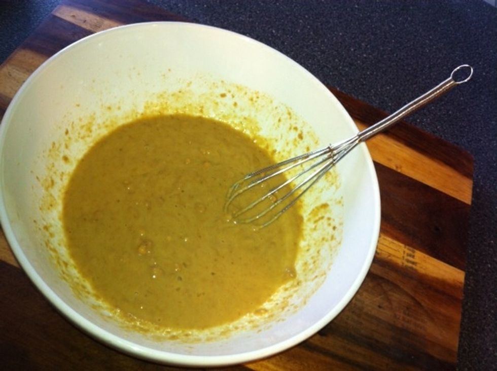 I used crunchy pb so mine is a little lumpy but this is pretty much what it looks like blended.