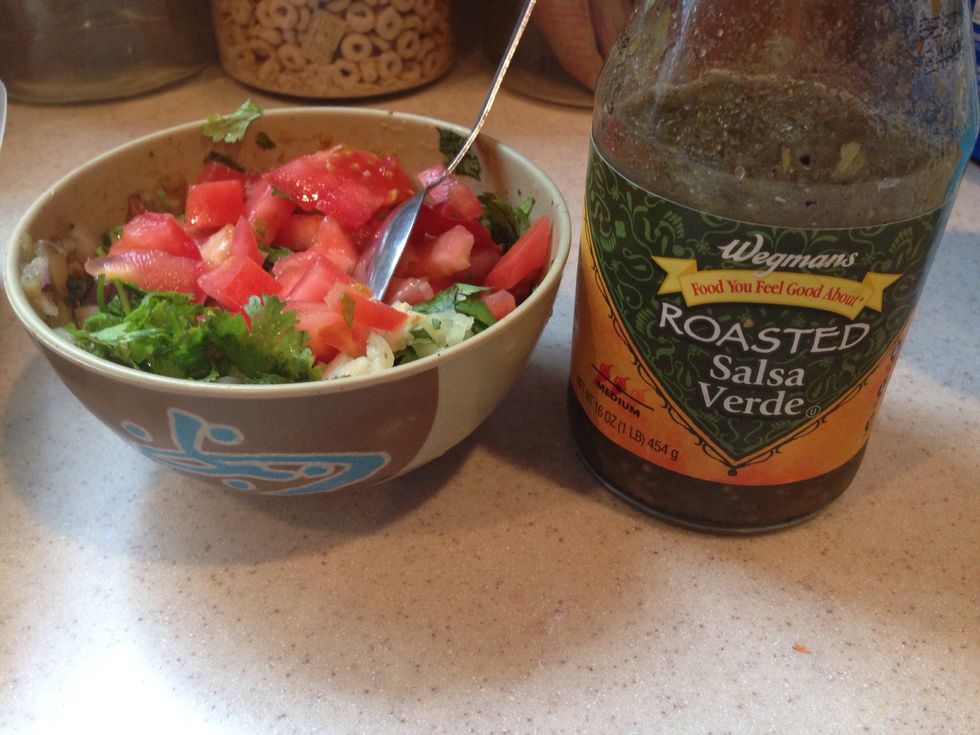 I used green salsa and add it to all my ingredients.