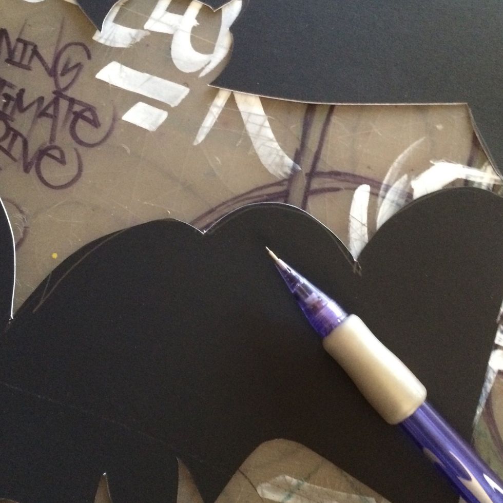 I used left over cardboard to create clouds.  Well I tried to create clouds