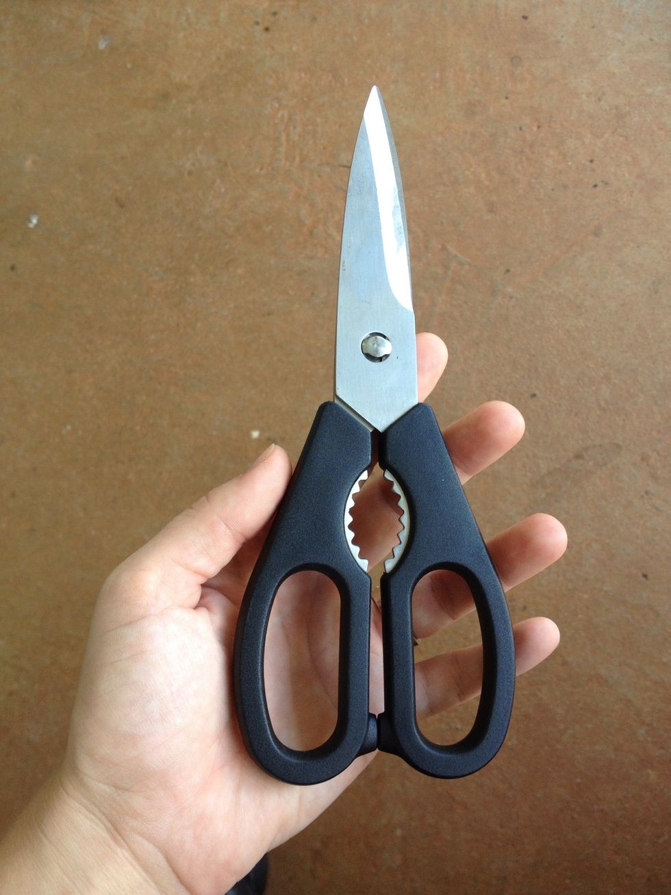 I used sharp kitchen scissors.