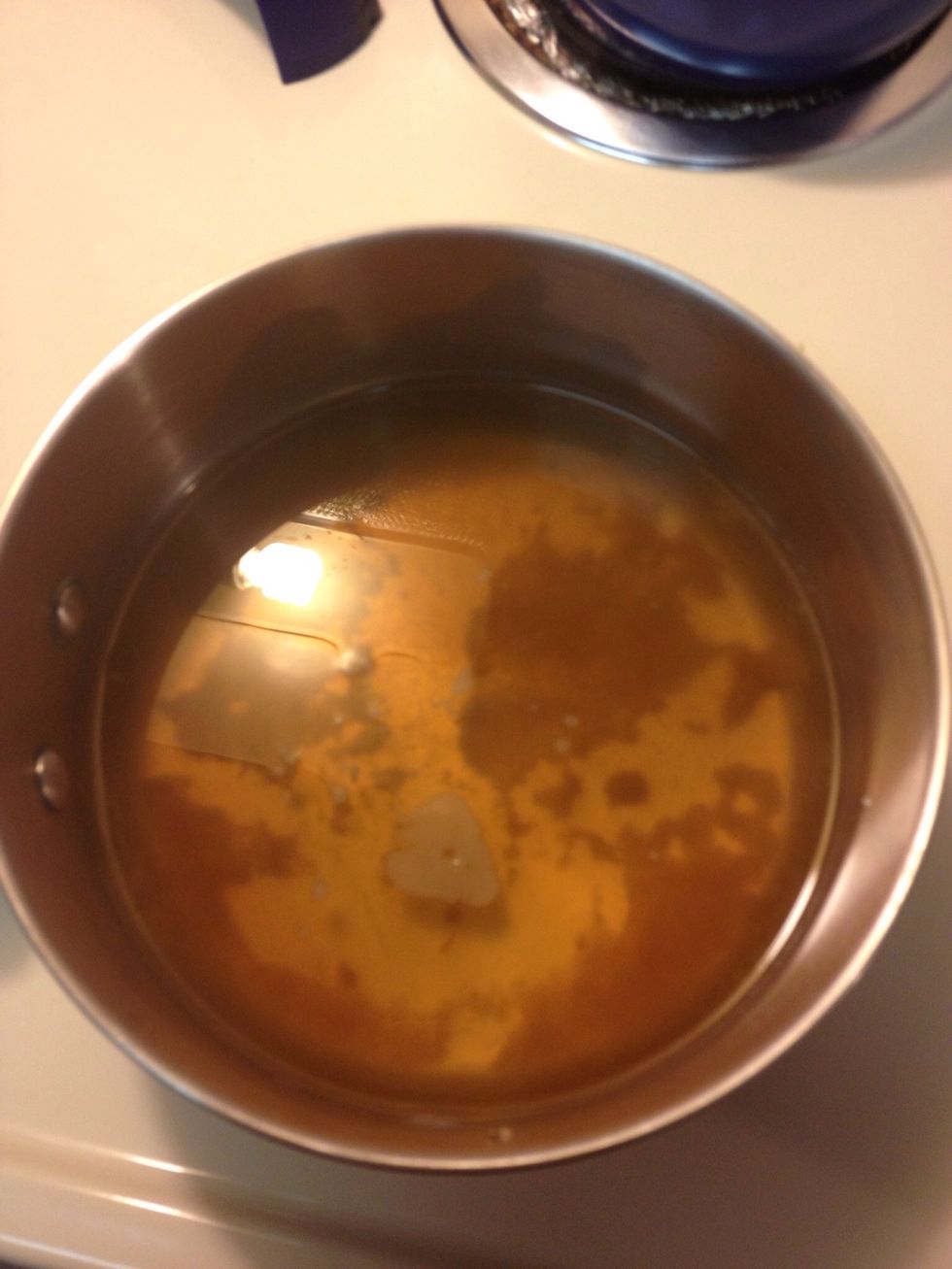 I used some crab stock I had in the freezer.  Warm up in a separate pan for the risotto. Recipe calls for 2 1/2 cups fish or vegetable stock.