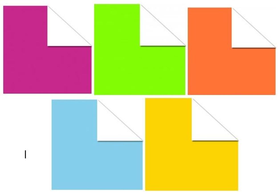 I used the Canvas Home Basics cardstock papers in Lime, Hot Pink, Orange, Yellow, and Turquoise for this project.