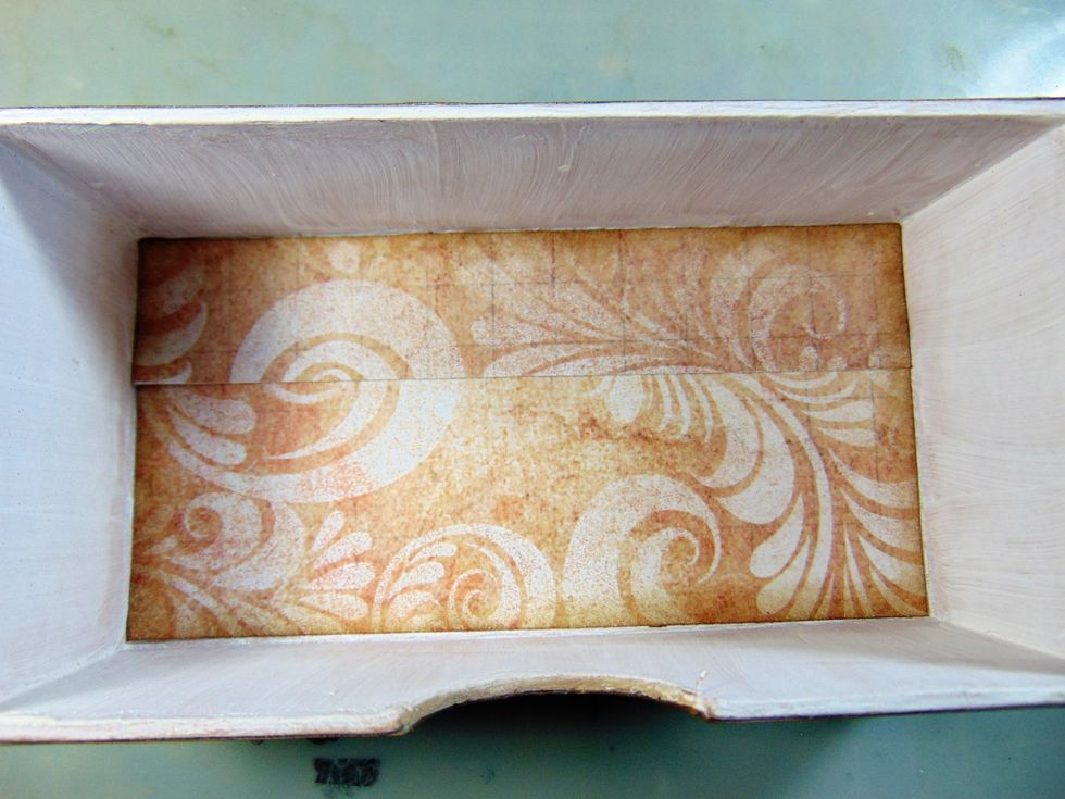 I used the remaining pieces of paper to line my drawer. It wasn't one whole piece but they nearly matched !