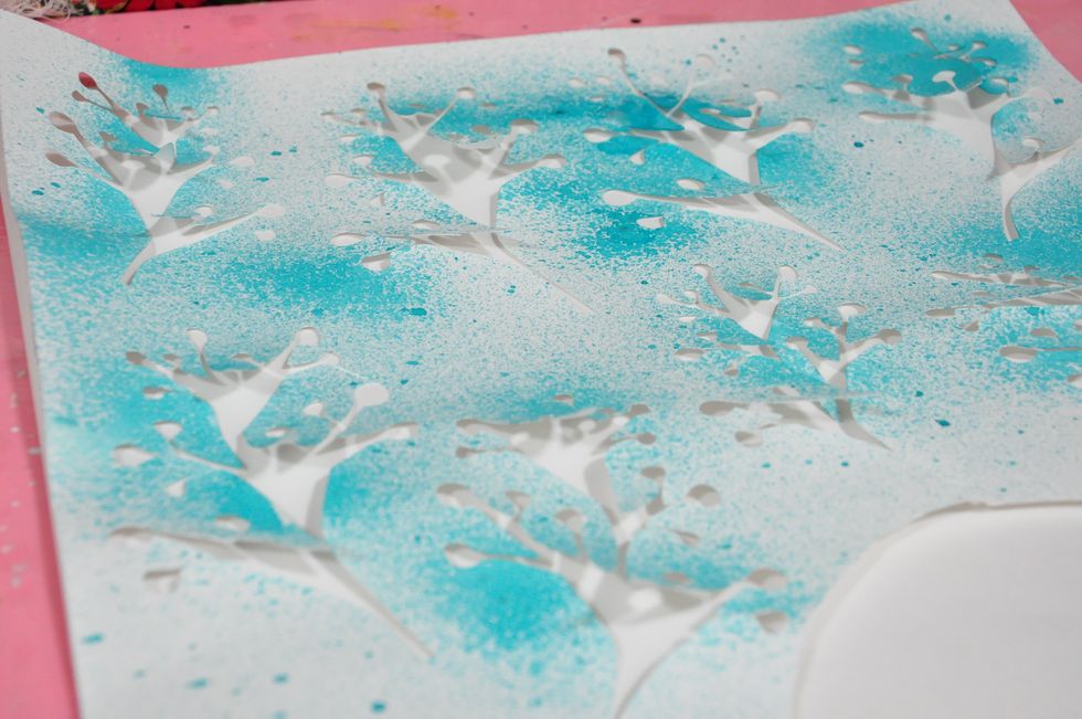 I used the remnants of a previous cut to my next layout. Just spray a bit of color to it and you're all set!