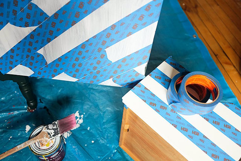 I used the tape itself to aid in spacing out my stripes from each other.