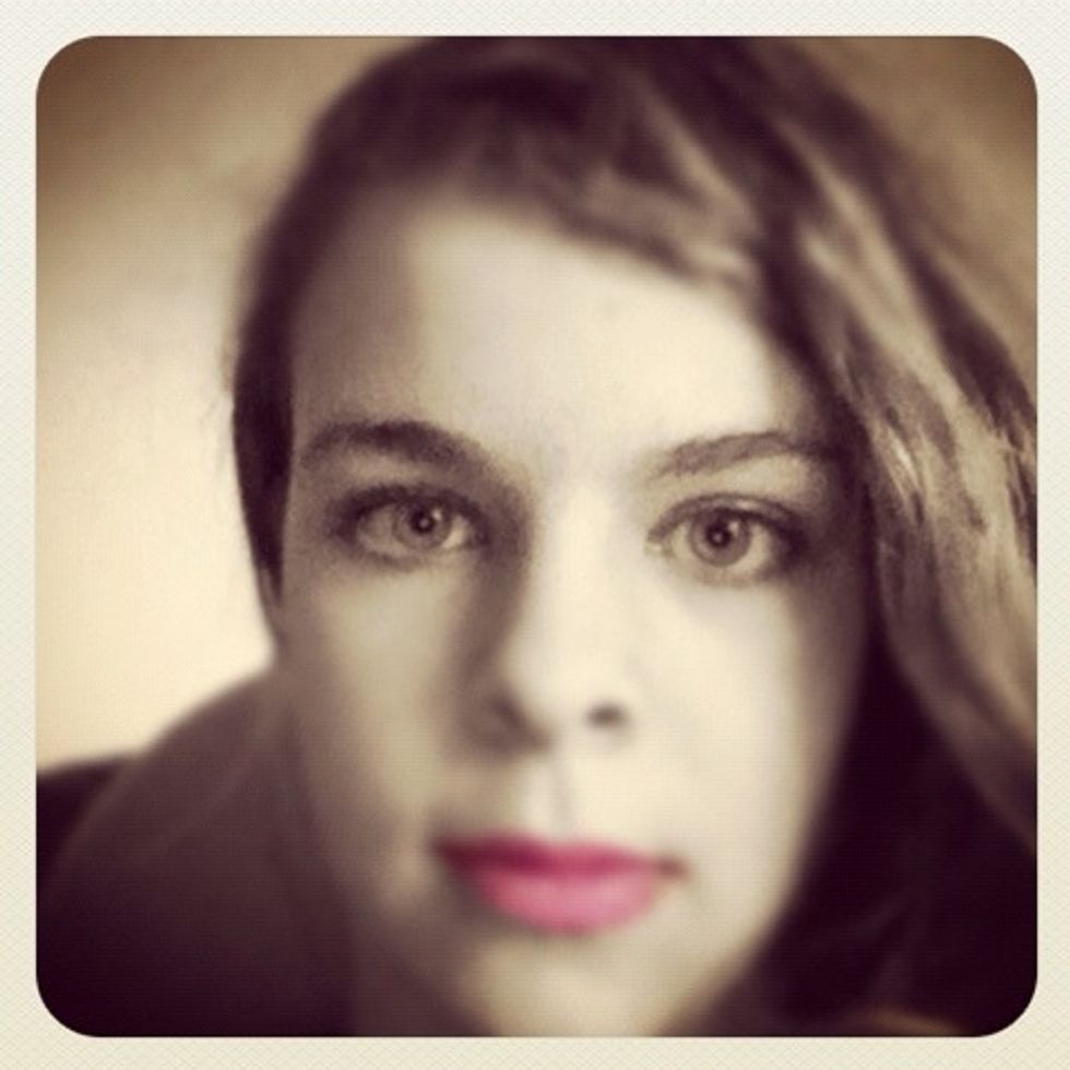 I used the touch of color app (FREE!) to give myself the pink-red lips