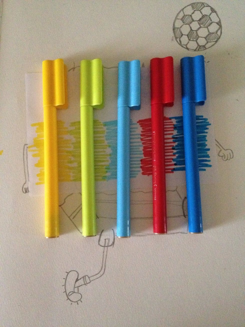 I used these textas as well as a thick black marker.