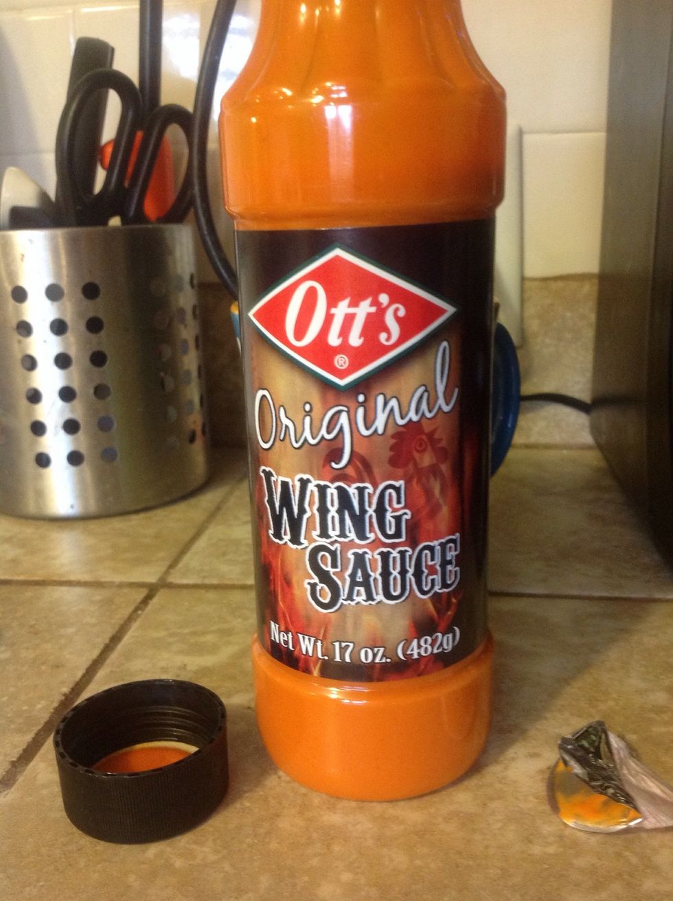 I used this brand of wing sauce, but any will do, depending on your tastes. Some tend to be too vinegary.
