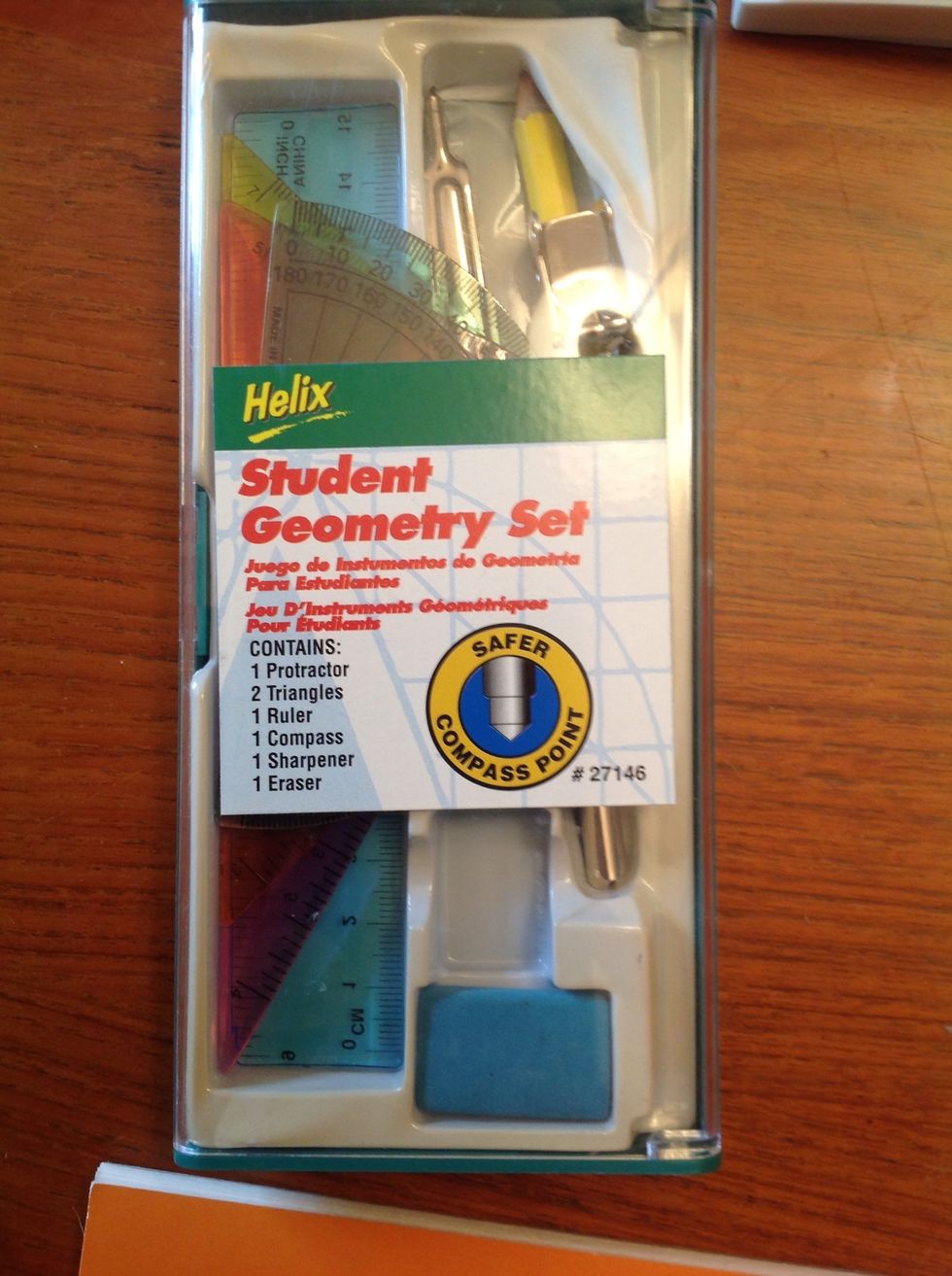 I used this student geometry set for precise drawing.
