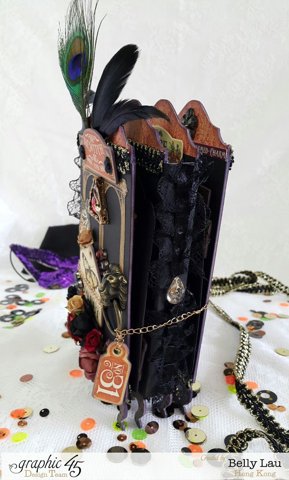 I used trims and beads to decorate the sides