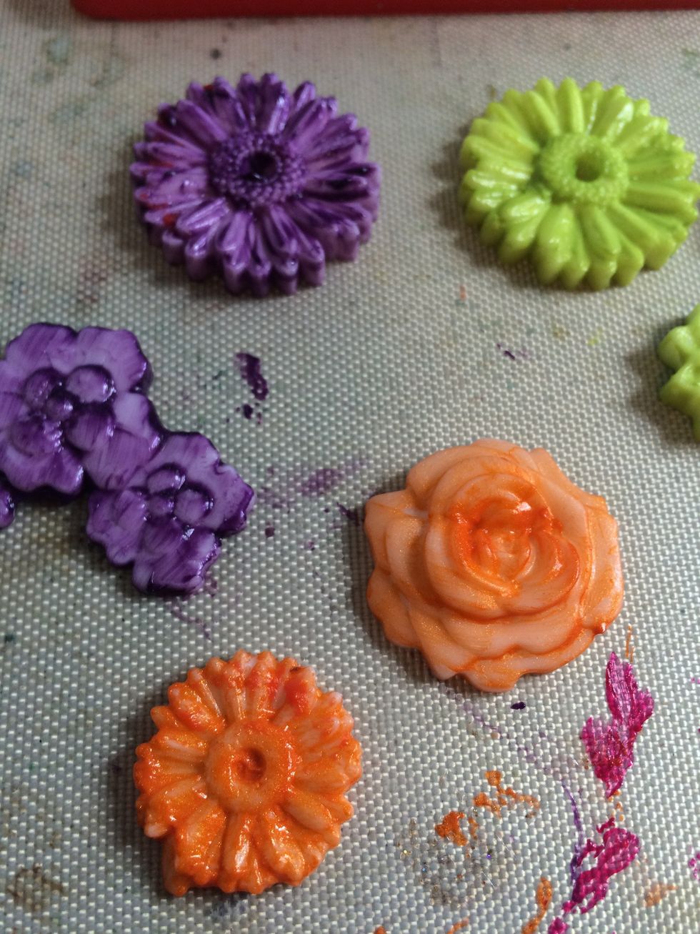 I used Velvets and Dimensional Gems in several colors.