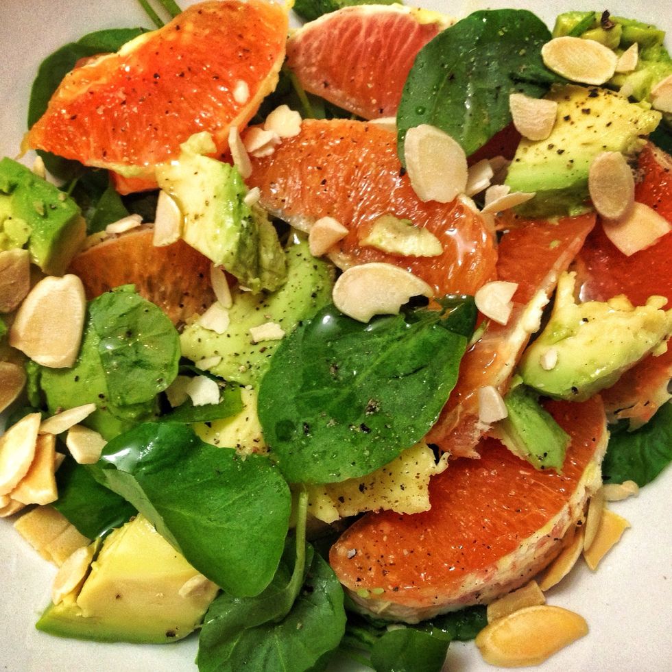 I used watercress instead of arugula here.