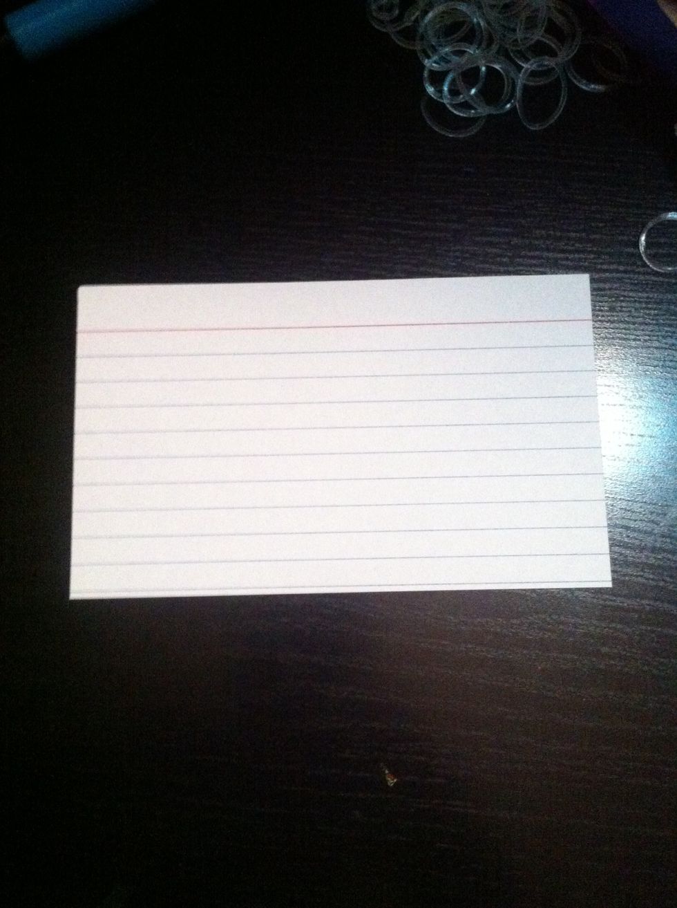 i using an index card but you can use whatever you want