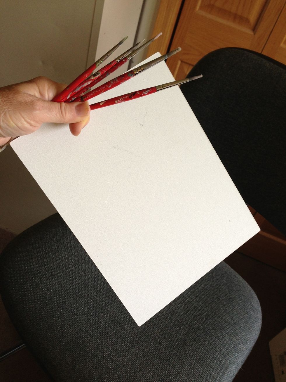 I usually have my masonite cut into some of my most common size pieces, gesso them all at once and store ready to use. It's important to seal the edges too.
