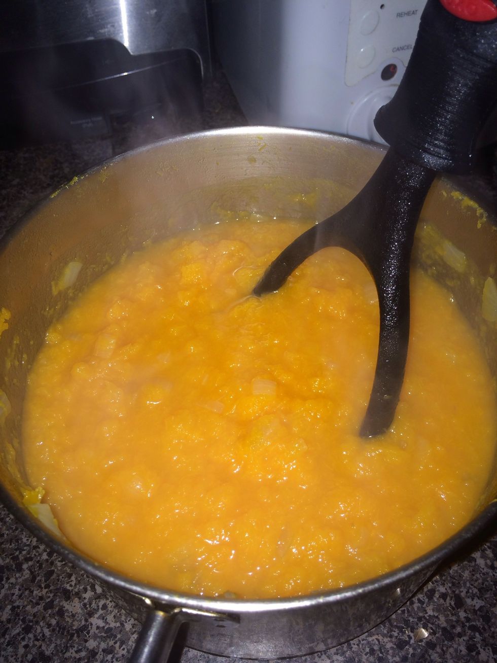 I usually mash it as best I can...