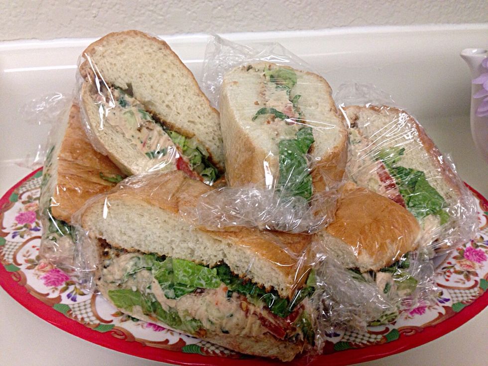 I usually wrap mine with plastic wrapper and put in the fridge, to serve cold when ever I feel hungry ^^