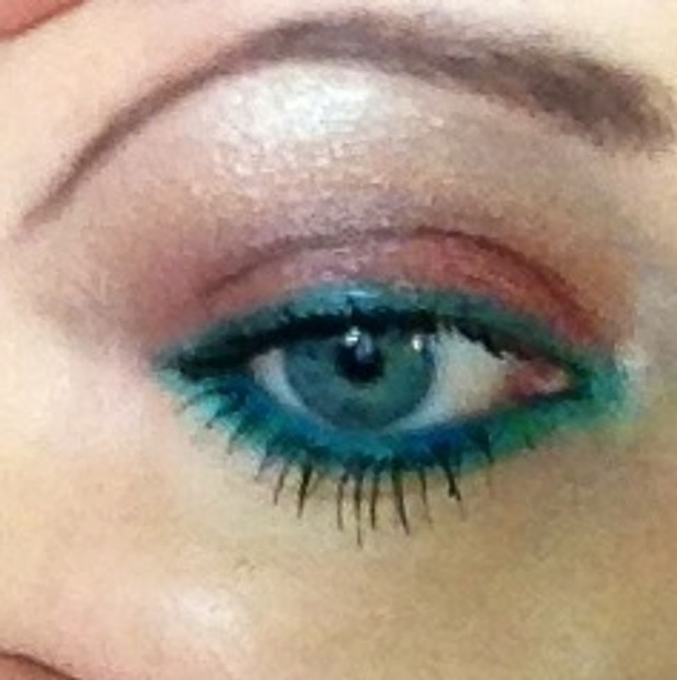 I've now groomed my brows with dark brown shadow on an angled brow brush. I love my brows but I don't like over drawn on brows.