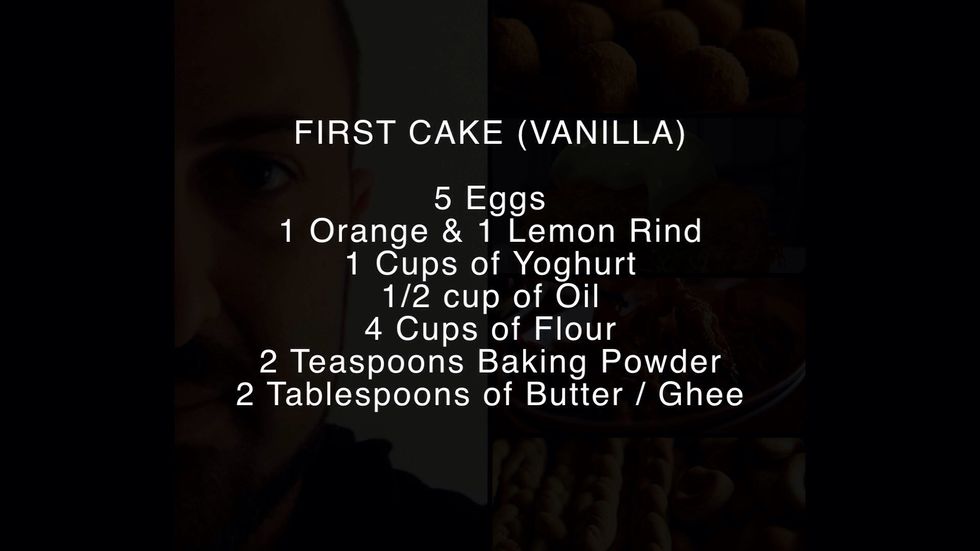 I've separated the 2 cake ingredients for you so you can prepare your 2 cake mixes separately. So let's start with the vanilla cake first. If you have an auto mixer, it's best mixed in this.