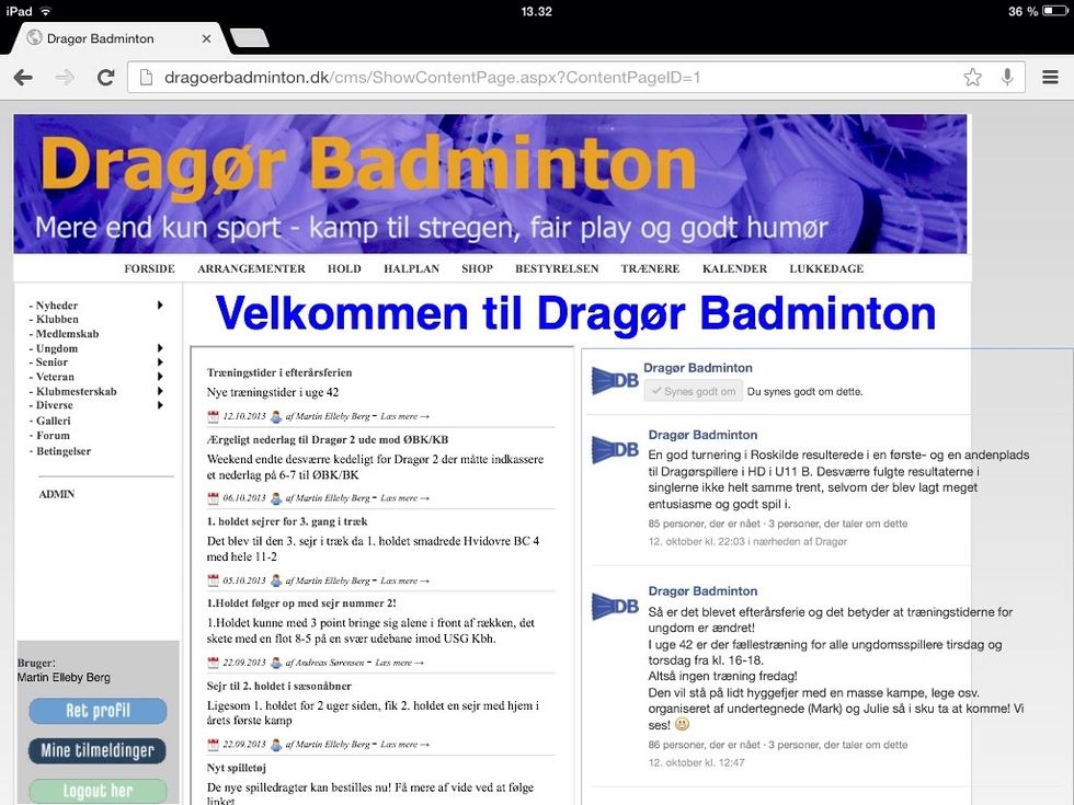 I venstre hj\u00f8rne trykker du p\u00e5 'Admin'