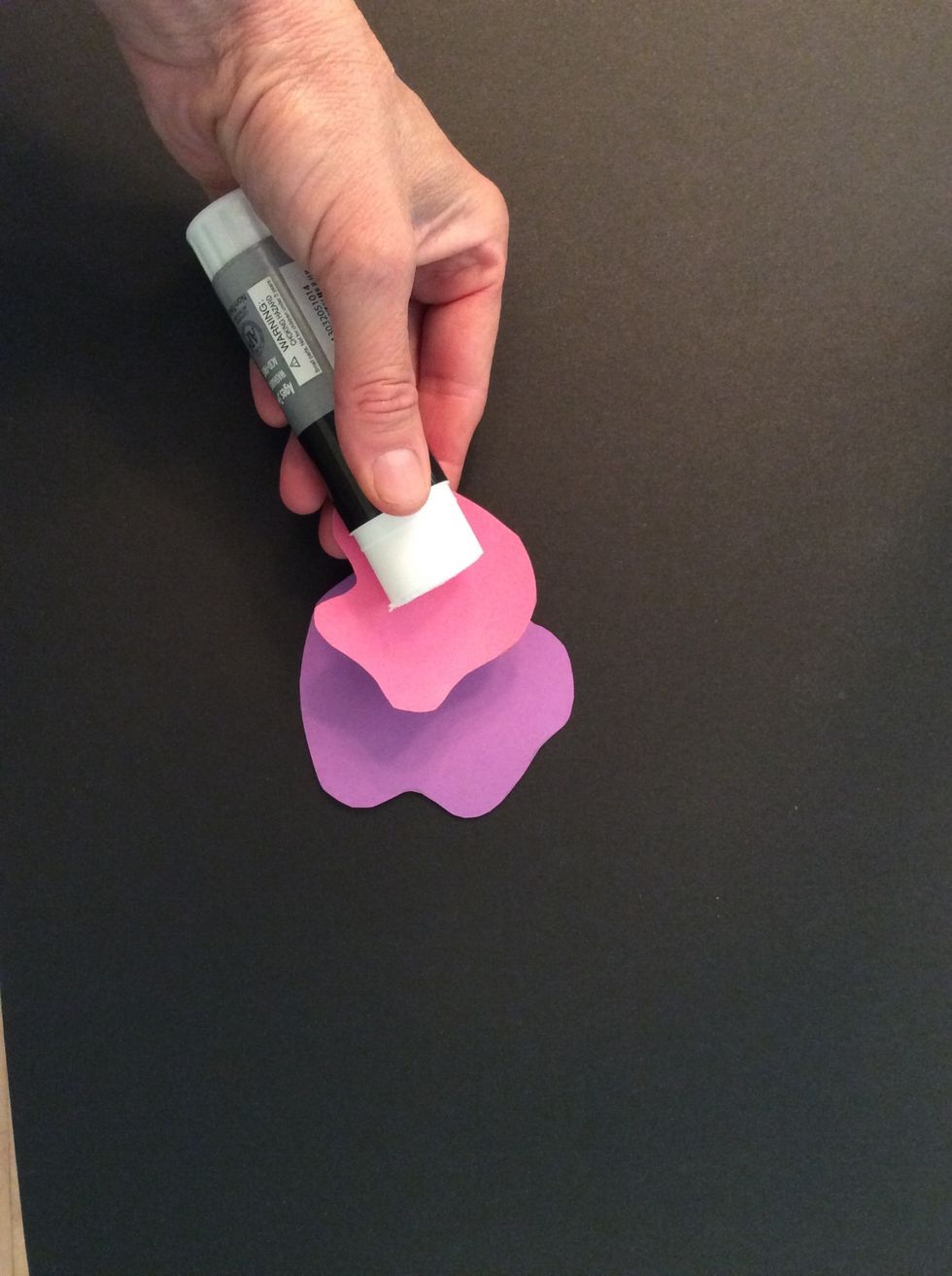 I want to put the glue on the SMALL shape but...