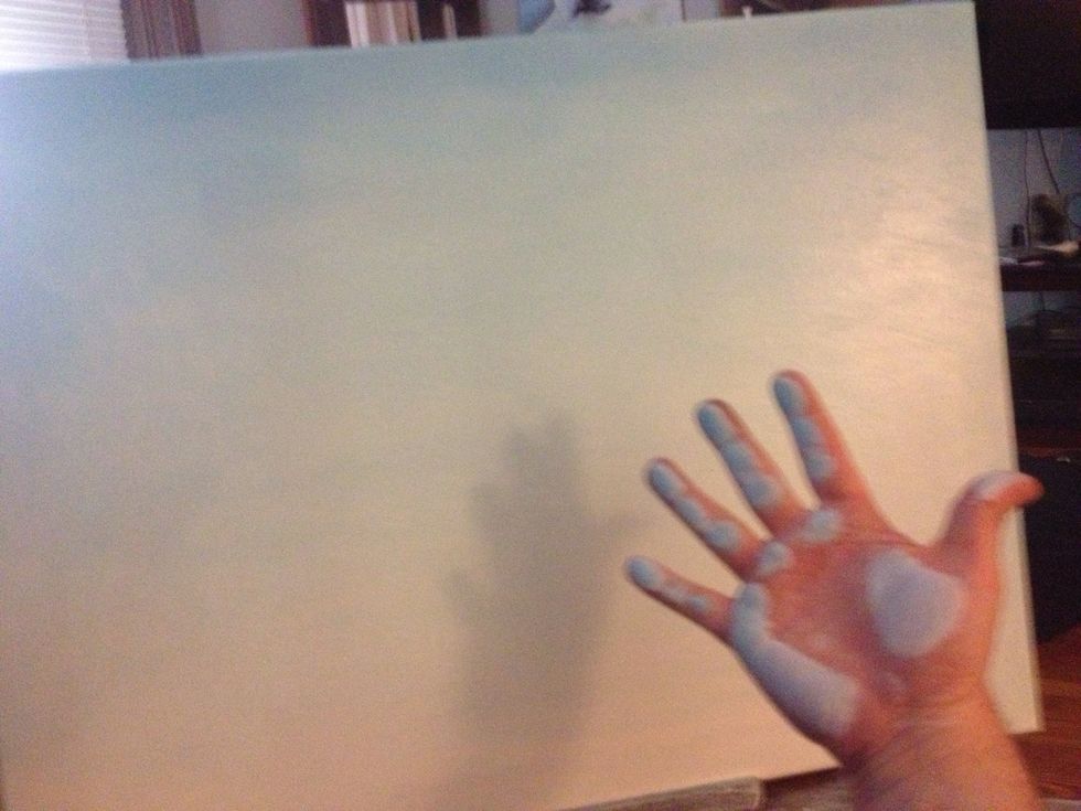 I wanted a smoother sky, so I then blended the entire sky with my hand.