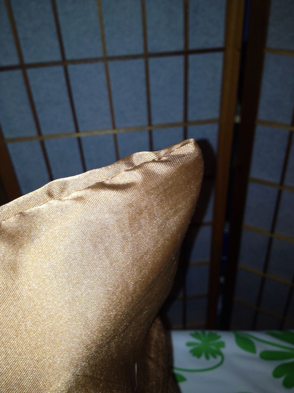 I wanted a square bottom on my tote. Here is how to do that: fold the tote inside out. Smooth out the corners of the suede tote.